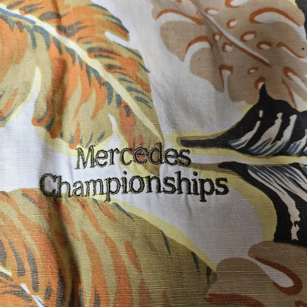 John Severson XL Tropical Leaf‎ Print Men's Shirt Mercedes Championship